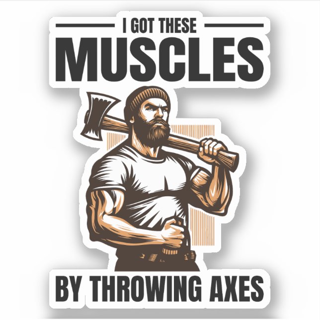 Muskelgeschmiedete Meisterschaft: Lumberjacks Ax-A Aufkleber (Vorderseite)