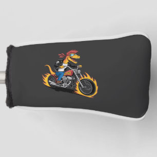Muskeliger Dinosaurier Punk Rock Raptor Chopper Fa Golf Headcover