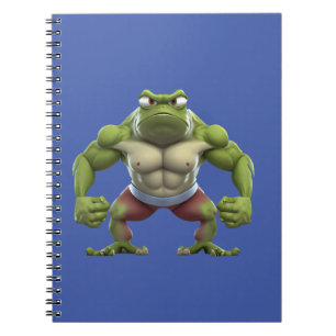 Muskeliger Frosch, starker muskulöser Bodybuilding Notizblock