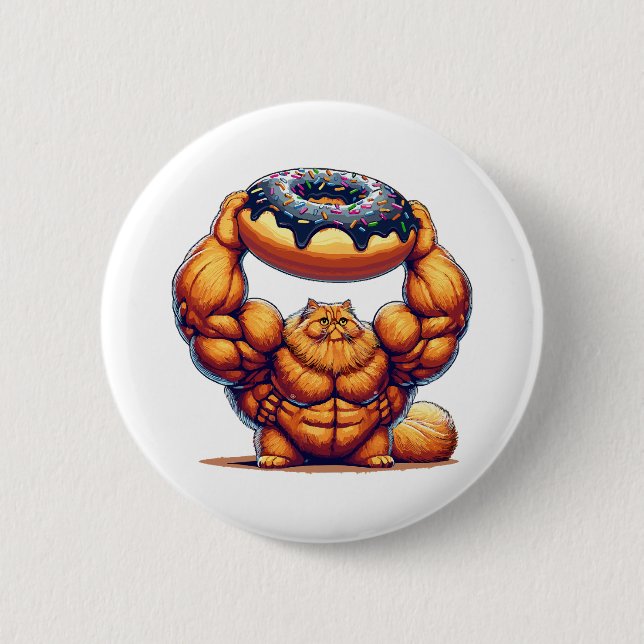 Muskelkater Heben Doughnut Button (Vorderseite)