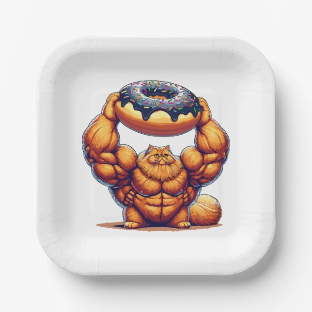 Muskelkater Heben Doughnut Pappteller (Vorderseite)