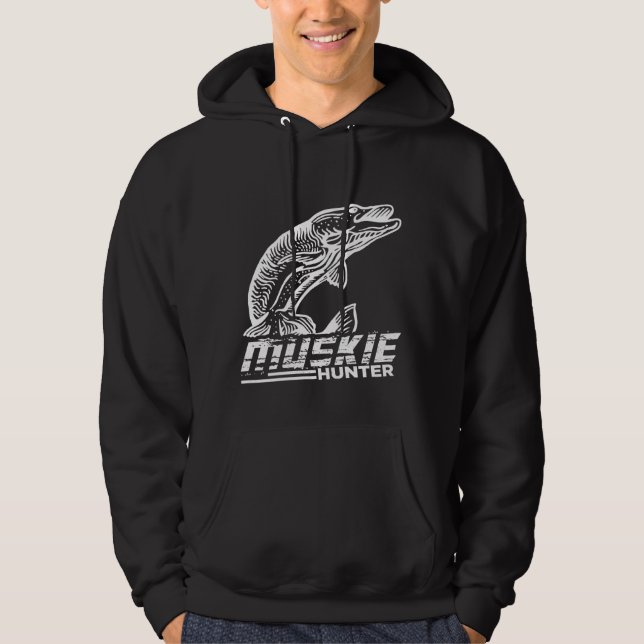 Muskellunge Fisch Muskie Hunter Musky Fischen Hoodie (Vorderseite)