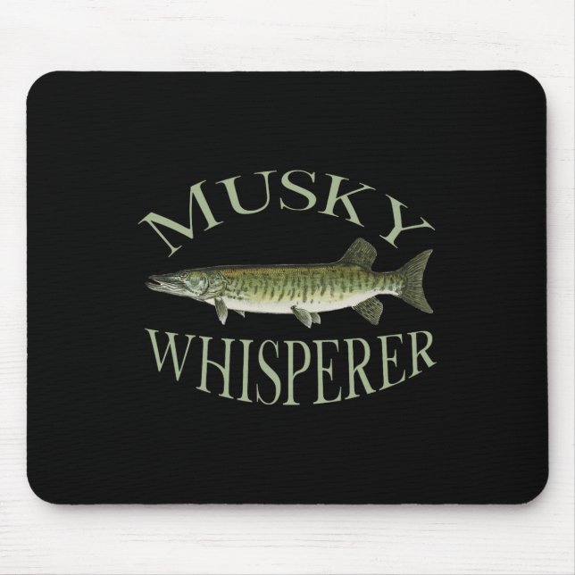 Muskellunge-Fischillustrationskunst Angeln An Mousepad (Vorne)