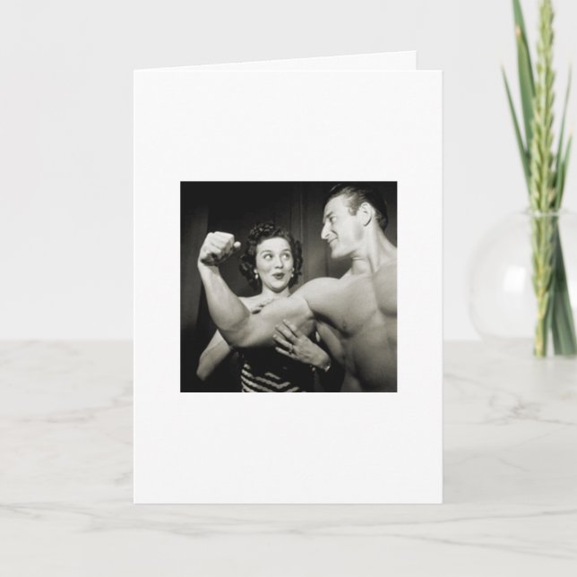 Muskelmänner brauchen auch Grußkarten. Karte (Vorderseite)