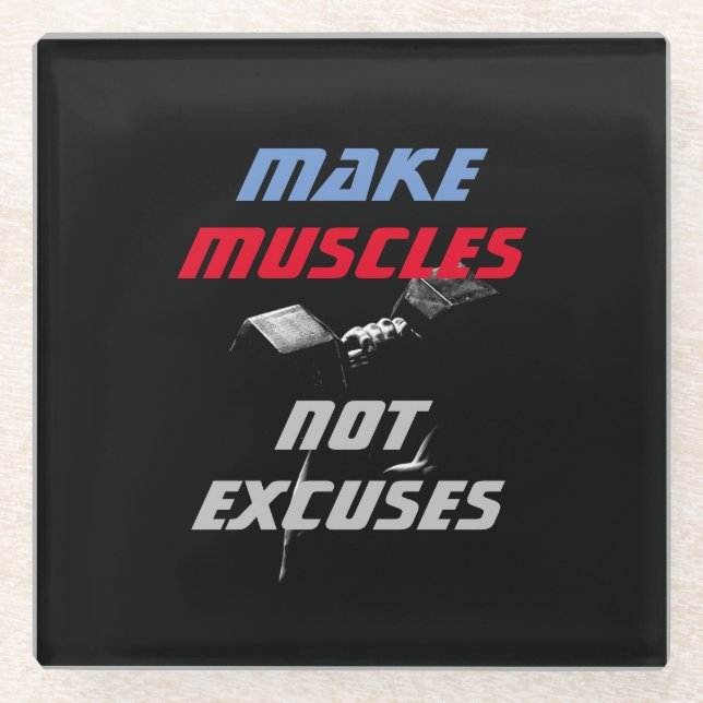 Muskeln Bodybuilding Fitness Motivierend machen Glasuntersetzer (Vorderseite)