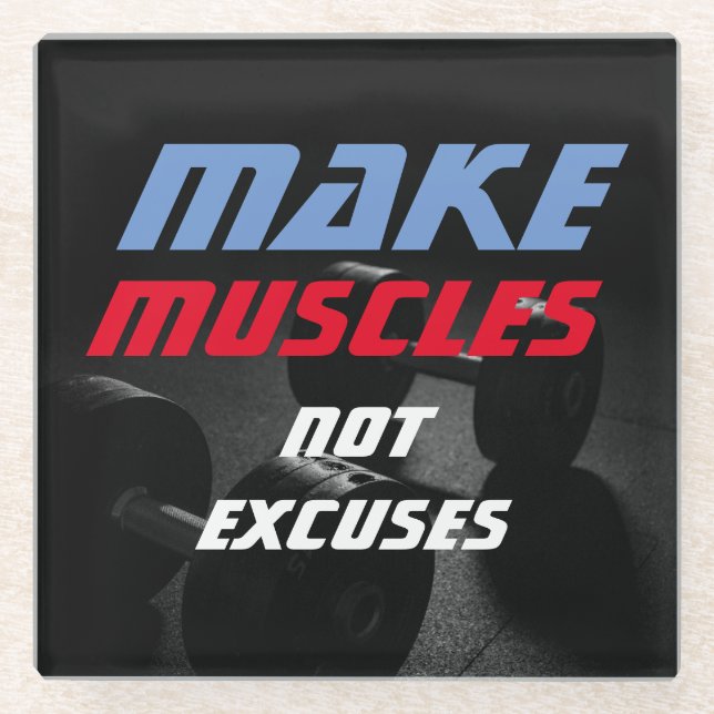 Muskeln Bodybuilding Fitness Motivierend machen Glasuntersetzer (Vorderseite)