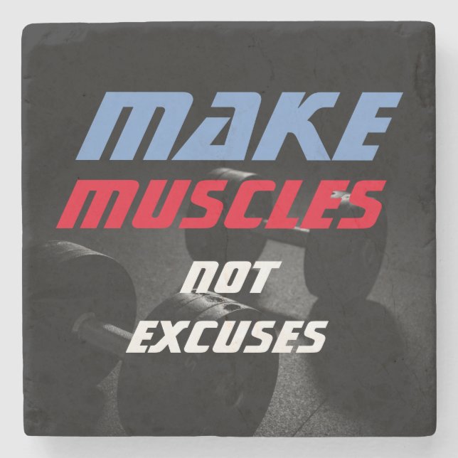 Muskeln Bodybuilding Fitness Motivierend machen Steinuntersetzer (Vorderseite)