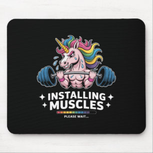 Muskeln, die Unicorn-Gewichtsheben Mousepad