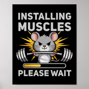 Muskeln installieren Bitte warten Sie Niedlich Rat Poster