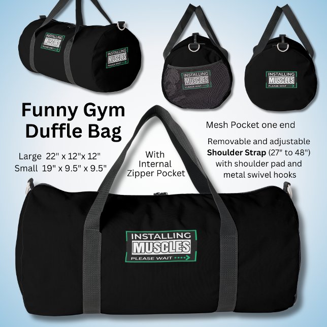 Muskeln installieren, lustiger Sarcastic Gym Duffle Bag (Von Creator hochgeladen)