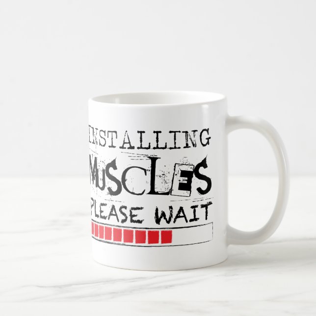 Muskeln installierend, warten Sie bitte Kaffeetasse (Rechts)