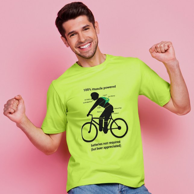 Muskeln nicht Batterien Mountain Bike T - Shirt (Von Creator hochgeladen)