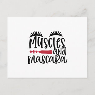 Muskeln und Mascara-Design- Make-up-Zitat Postkarte