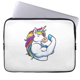 Muskelstarkes Einhorn - Lustiger Magischer Fitness Laptopschutzhülle