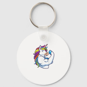 Muskelstarkes Einhorn - Lustiger Magischer Fitness Schlüsselanhänger