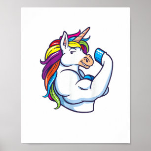 Muskelstarkes Einhorn - Lustiges Magisches Fitness Poster