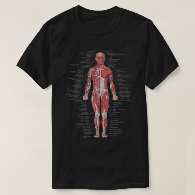 Muskelsystem des menschlichen Körpers T-Shirt (Design vorne)