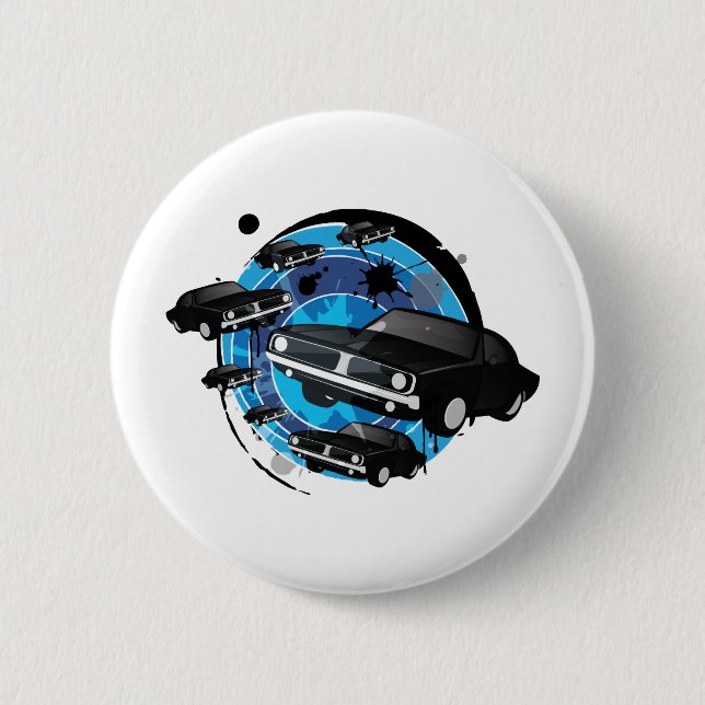 Muskelwagen Button (Vorderseite)