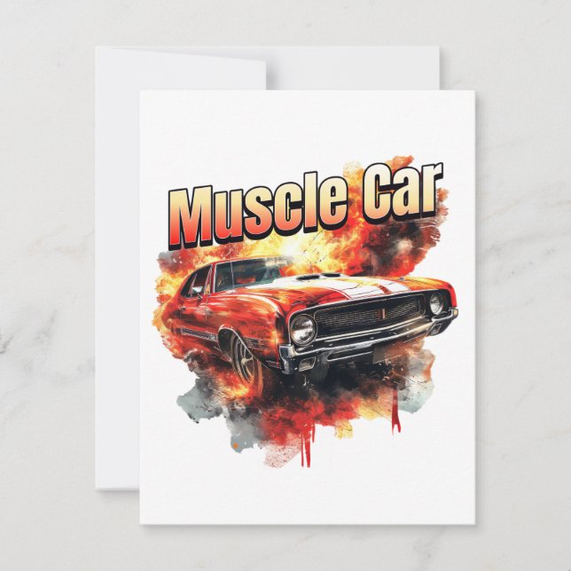 Muskelwagen Mitteilungskarte (Vorderseite)
