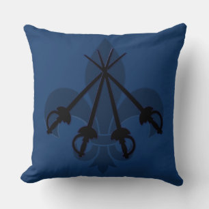 Musketeer Schwerter Blue Kissen