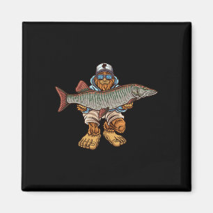 Muskie-Angeln Tiger Musky Jagd Bigfoot Fischer Magnet