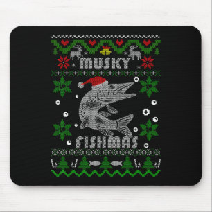 Muskie-Angler Fishmas Musky-Angeln Geschenke Hässl Mousepad