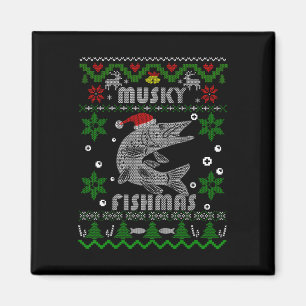 Muskie Angler Fishmas Musky Fischen Geschenke Ugly Magnet