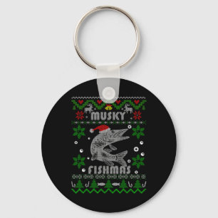 Muskie Angler Fishmas Musky Fischen Geschenke Ugly Schlüsselanhänger