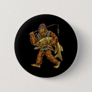 Muskie Fischen Bigfoot Musky Junting Fishermen 1 Button