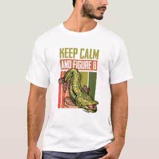 Muskie Fischen Muskeln Behalten ruhig und Abbildun T-Shirt