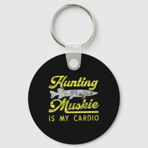 Muskie jagen ist mein Cardio Funny Musky River Fis Schlüsselanhänger