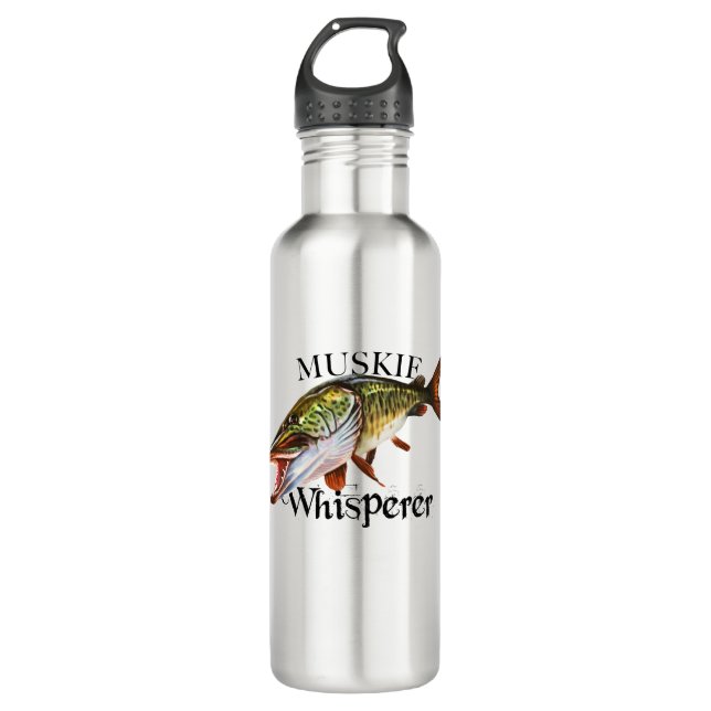 Muskie Whisperer Edelstahlflasche (Vorderseite)