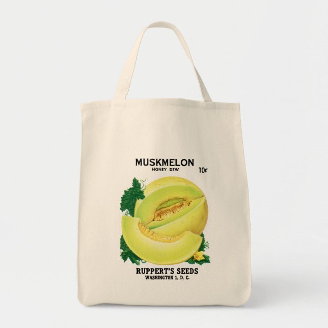 Muskmelon (Honigtaube) Saatpacketikett Tragetasche (Vorne)