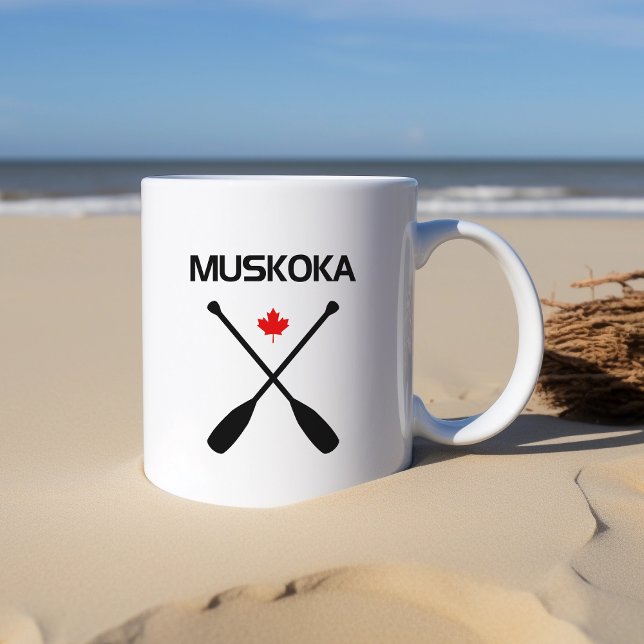 Muskoka Canada Crossed Paddle Oars Maple Leaf Kaffeetasse (Von Creator hochgeladen)