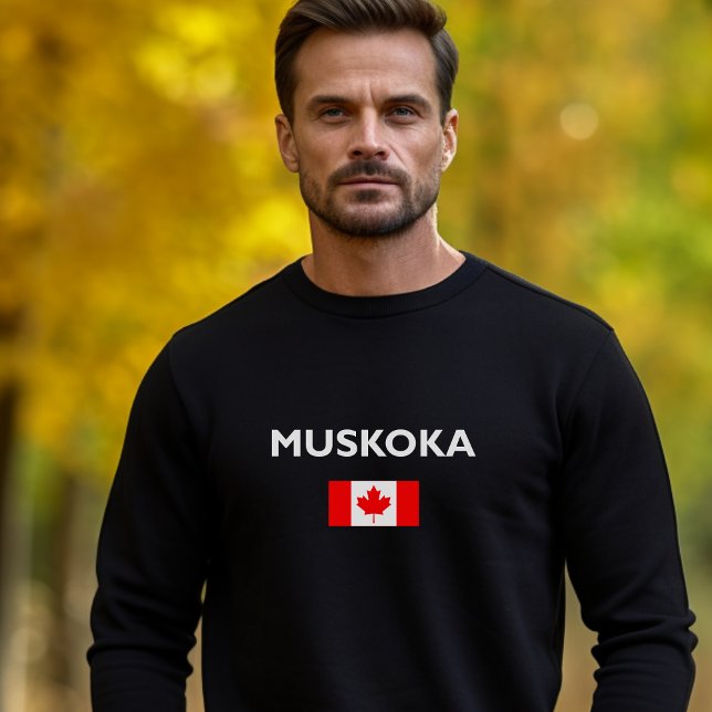 Muskoka Canada kanadische Flagge dunkle Farbe Sweatshirt (Von Creator hochgeladen)