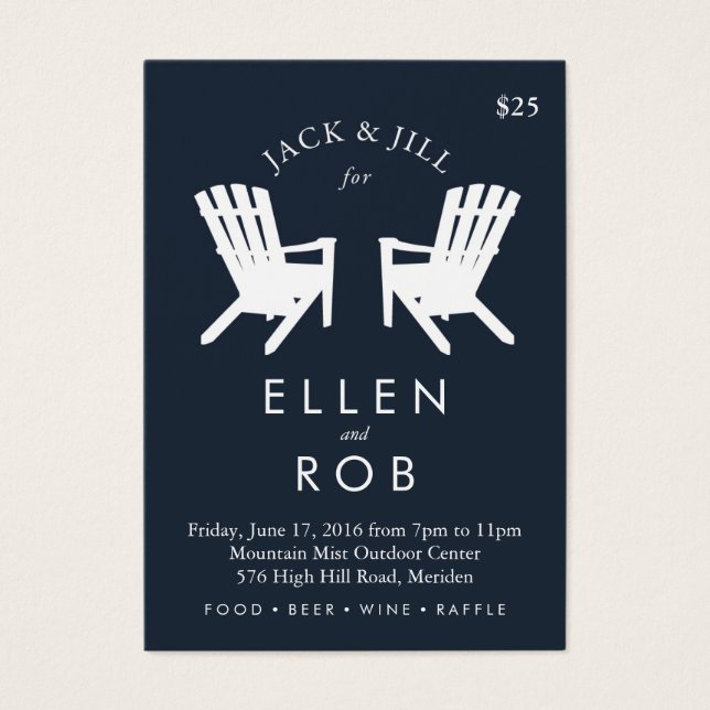 Muskoka Chair Jack und Jill Ticket // Navy (Vorderseite)