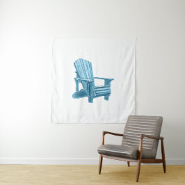 Muskoka Chair Watercolor Blue Wandteppich