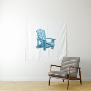 Muskoka Chair Watercolor Blue Wandteppich