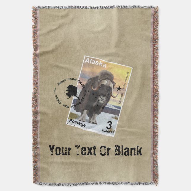 Muskox Briefmarke Souvenir Decke (Vorderseite Vertikal)