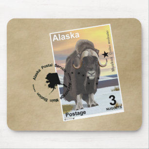 Muskox Briefmarke Souvenir Mousepad