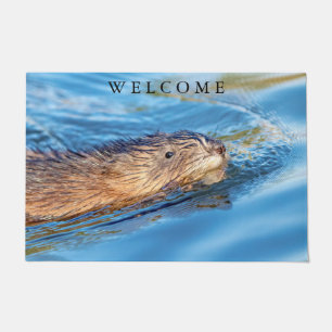 Muskrat in Vassar Farms Ökologische Reserve Fußmatte