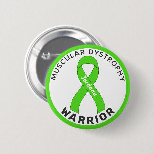 Muskuläre Dystrophie Warrior Ribbon weiße Taste Button
