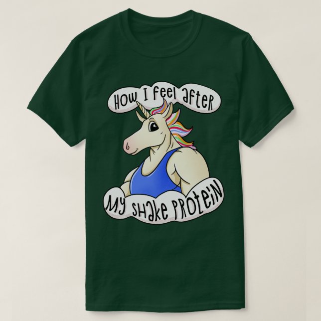 Muskuläre Einhorn T-Shirt (Design vorne)
