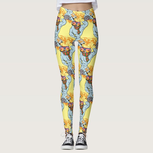 Muskulärer Schneemann Tropischer Urlaub Thunder_Co Leggings (Vorderseite)