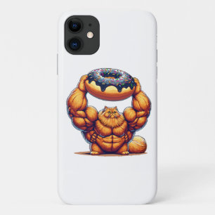 Muskulöse Katze hebt Donut Case-Mate iPhone Hülle