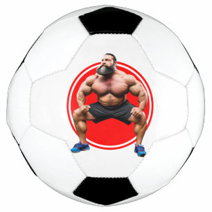 Muskulöser Bärtiger Fußball