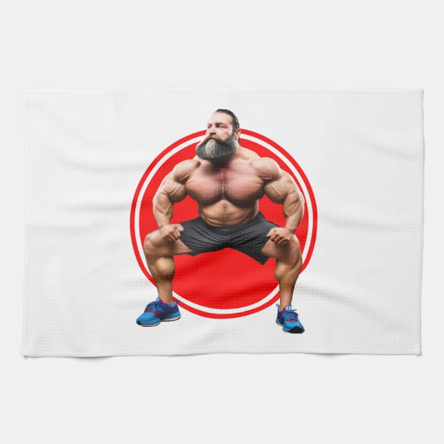 Muskulöser Bärtiger Geschirrtuch (Horizontal)