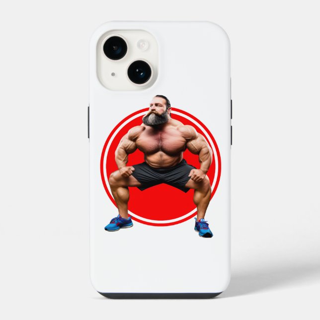 Muskulöser Bärtiger iPhone 14 Hülle (Rückseite)