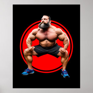 Muskulöser Bärtiger Poster