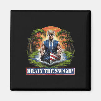 Muskulöser Donald Trump Amerikanische Flagge Boot Magnet
